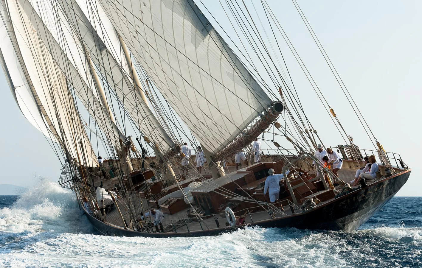 a boat with people on it aboard ATLANTIC Yacht for Charter
