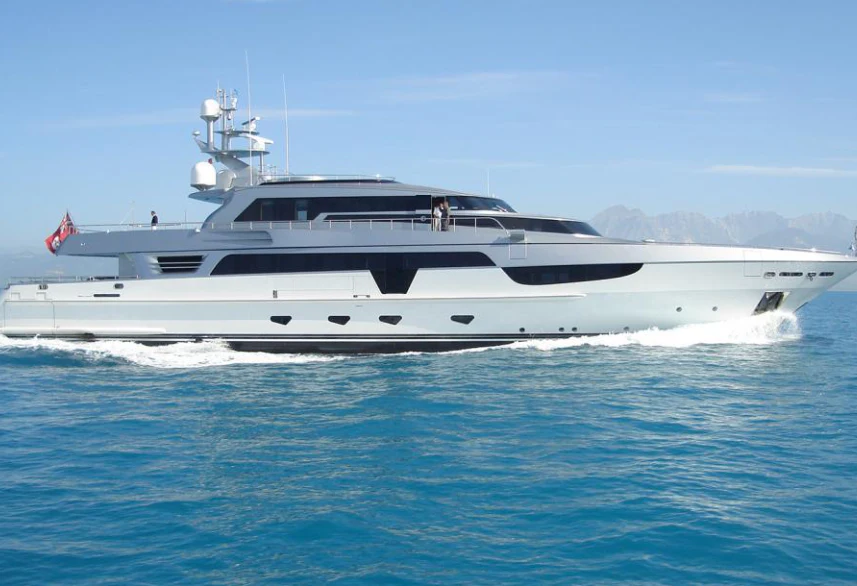 a white yacht in the water aboard ANTALIS Yacht for Sale