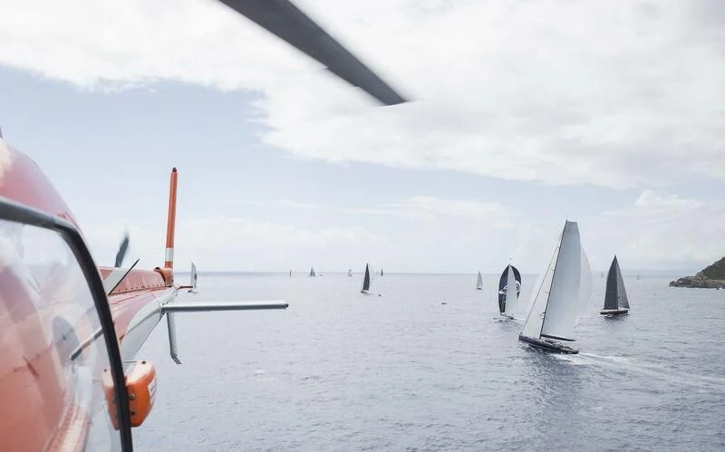a group of sailboats on the water aboard NILAYA Yacht for Sale