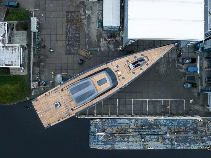 a large metal structure aboard NILAYA Yacht for Sale