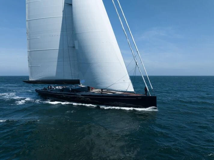 a sailboat on the water aboard NILAYA Yacht for Sale