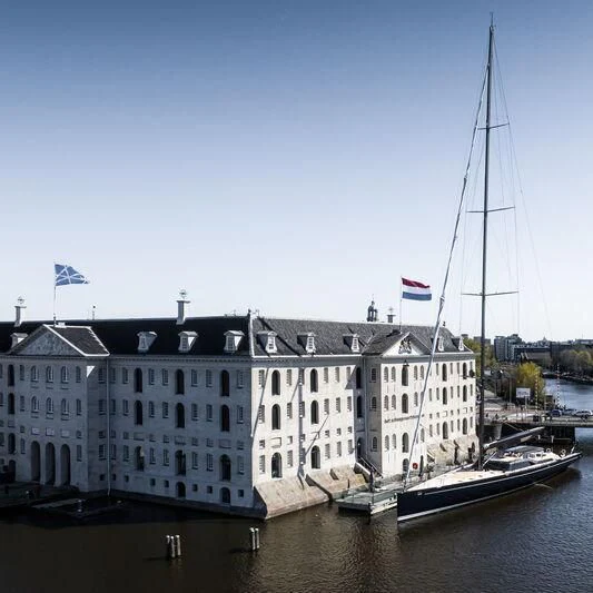 a boat in the water aboard NILAYA Yacht for Sale
