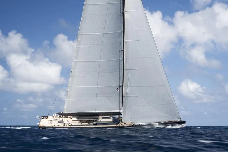a sailboat on the water aboard NILAYA Yacht for Sale