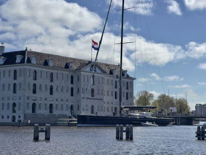 a boat in the water aboard NILAYA Yacht for Sale
