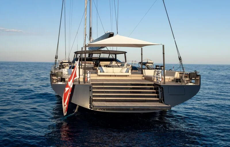 a boat in the water aboard NILAYA Yacht for Sale