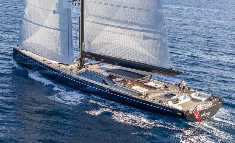 a boat on the water aboard NILAYA Yacht for Sale