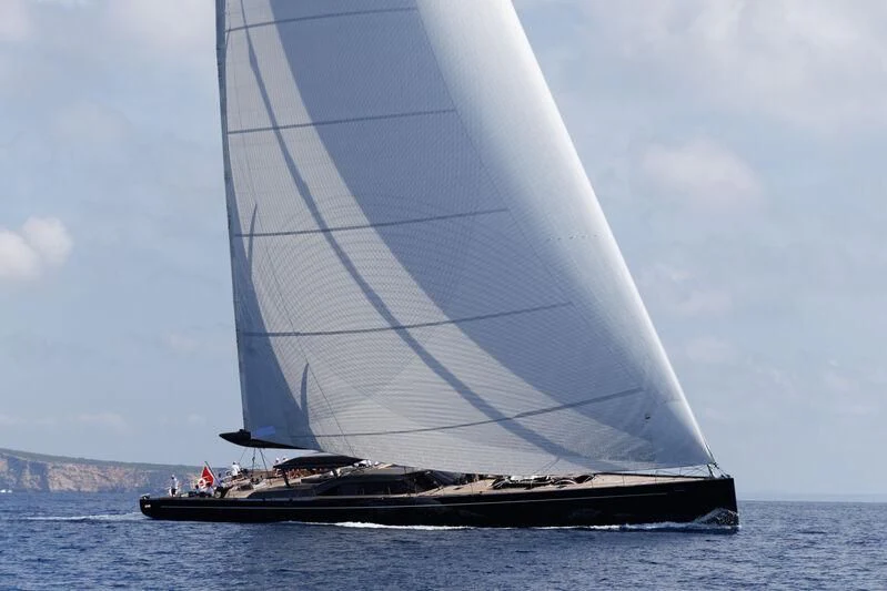 a sailboat on the water aboard NILAYA Yacht for Sale