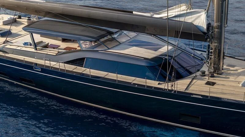 a boat on the water aboard NILAYA Yacht for Sale