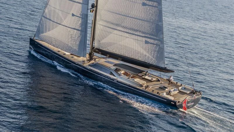 a boat on the water aboard NILAYA Yacht for Sale