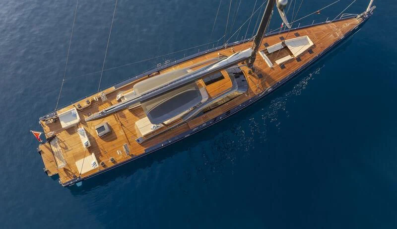 a boat on the water aboard NILAYA Yacht for Sale
