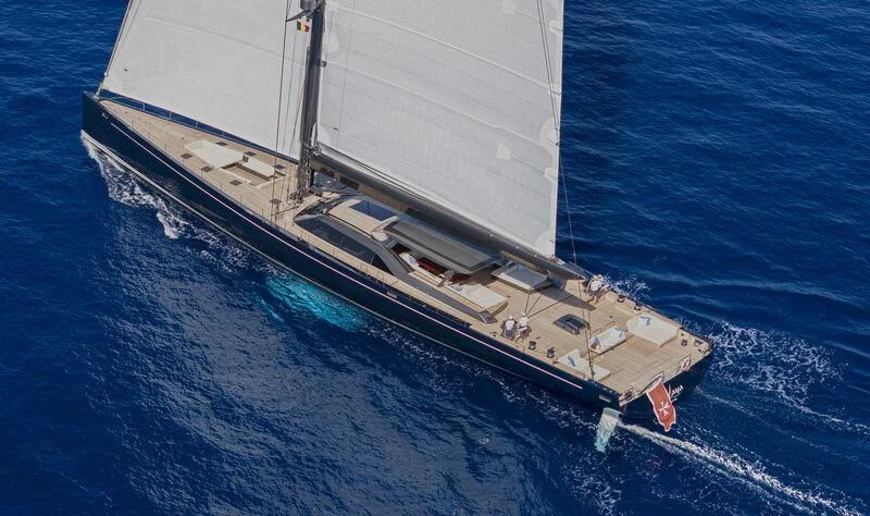a boat on the water aboard NILAYA Yacht for Sale