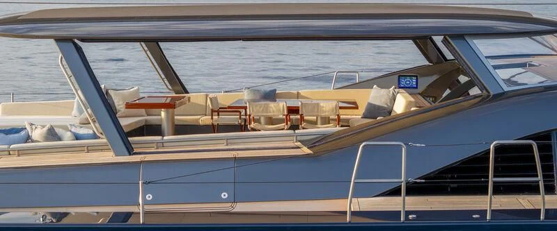 a boat on the water aboard NILAYA Yacht for Sale