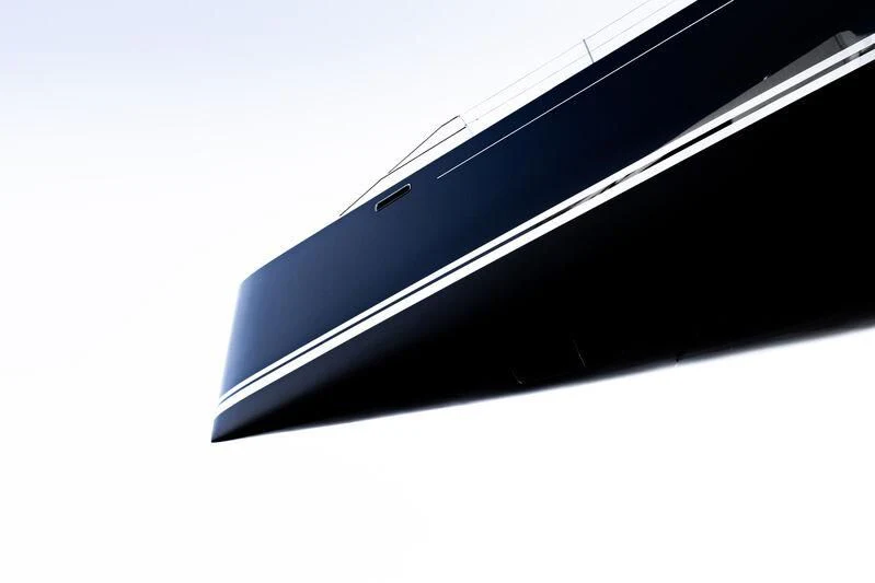 a close-up of a black and white logo aboard NILAYA Yacht for Sale