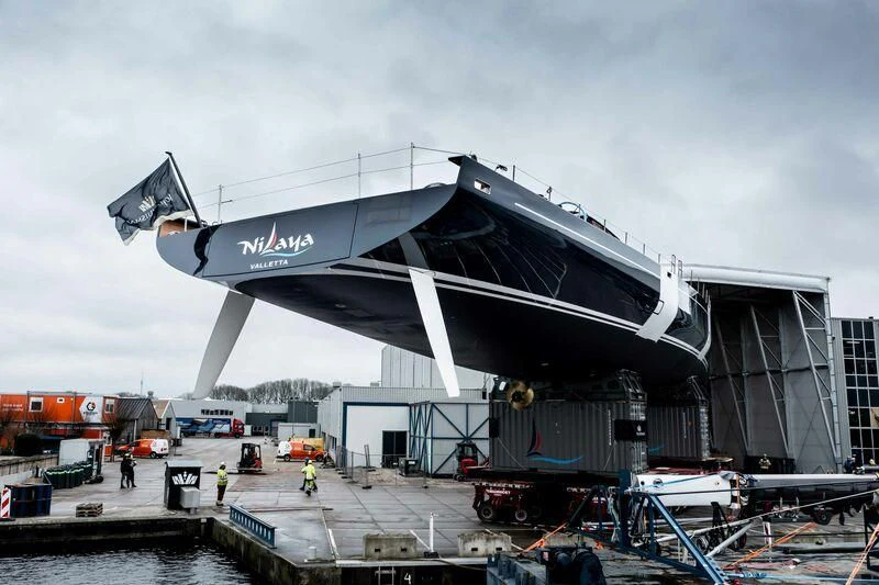 a building with a roof aboard NILAYA Yacht for Sale