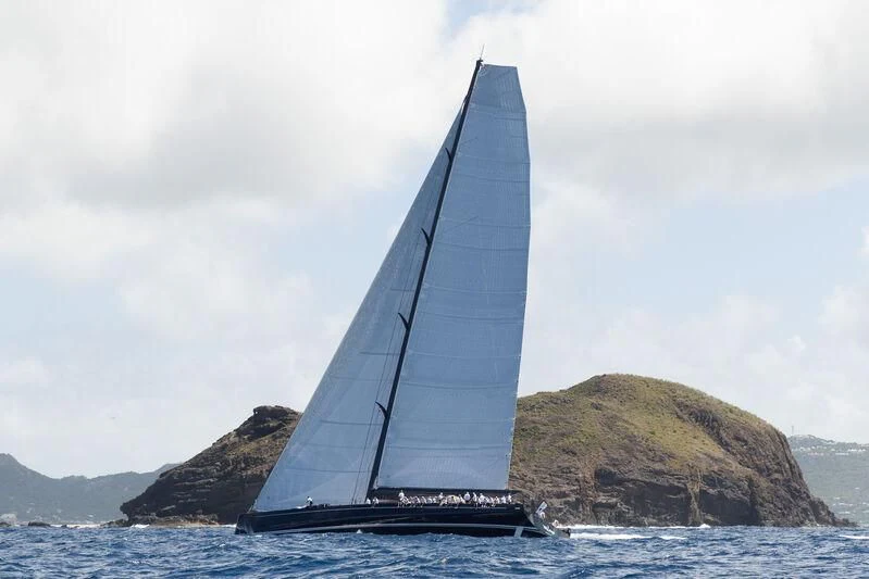 a large sailboat on the water aboard NILAYA Yacht for Sale