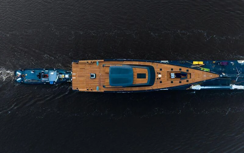 a boat on the water aboard NILAYA Yacht for Sale