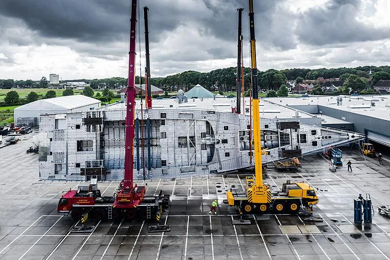 a crane on a construction site aboard NILAYA Yacht for Sale