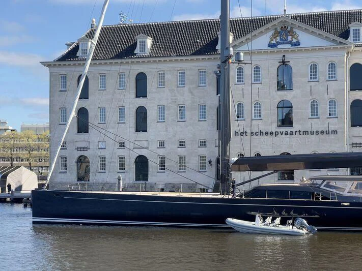 a boat in the water aboard NILAYA Yacht for Sale