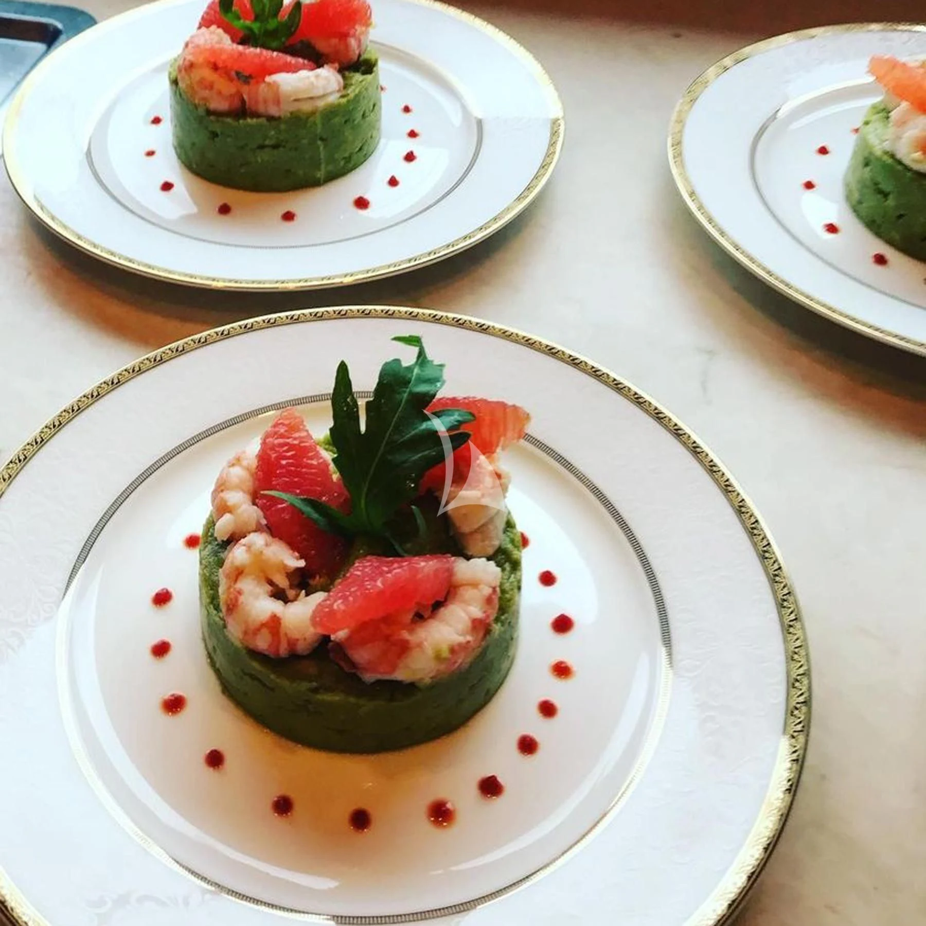 a plate of desserts aboard IROCK Yacht for Sale