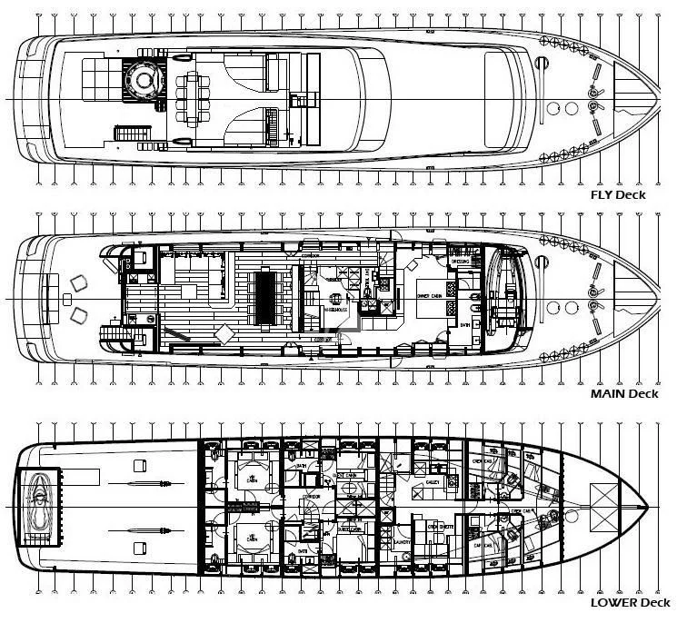 diagram, engineering drawing aboard IROCK Yacht for Sale