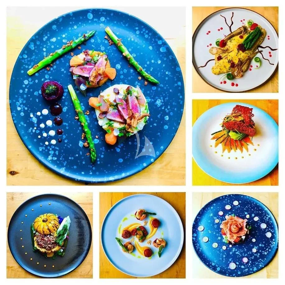 a variety of food items on a table aboard IROCK Yacht for Sale