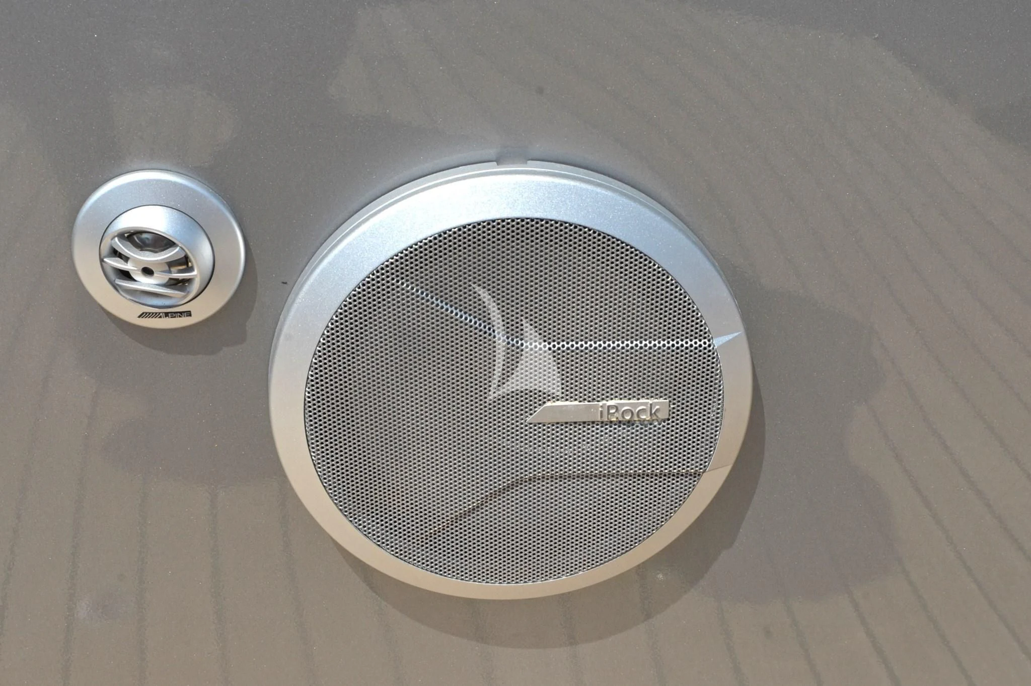 a close-up of a car tire aboard IROCK Yacht for Sale