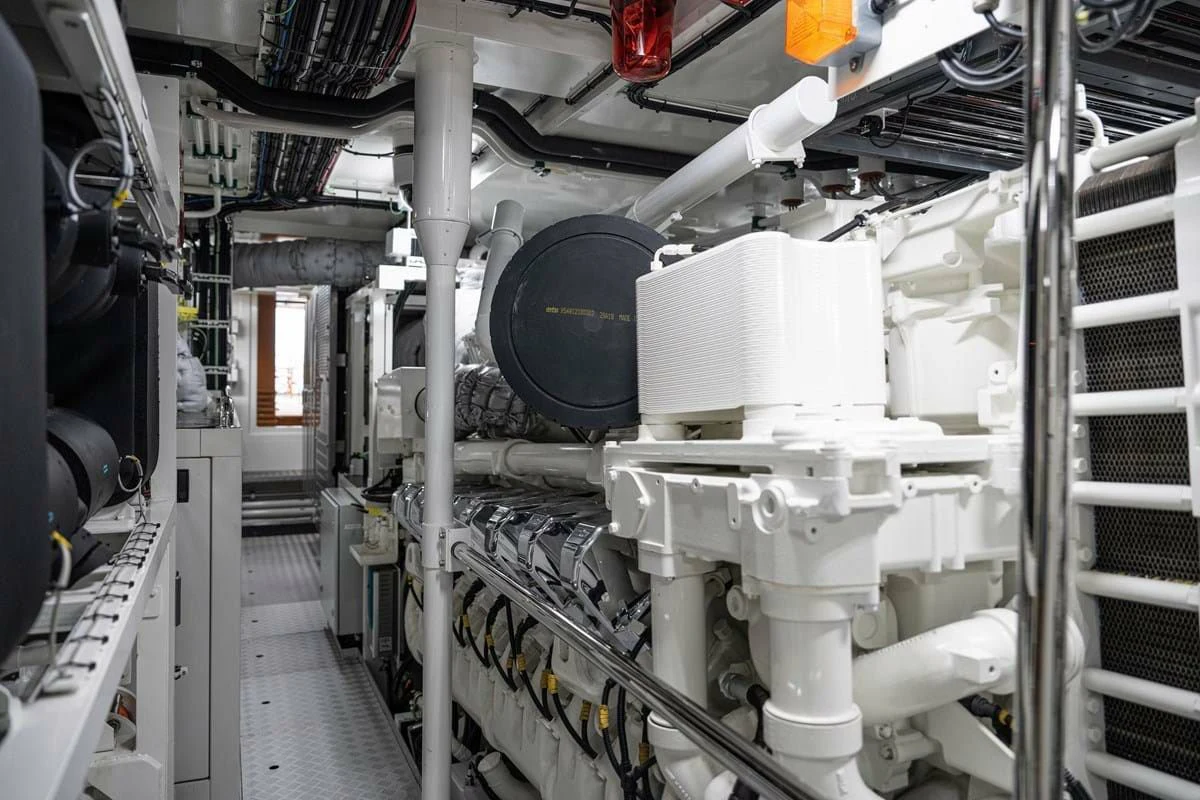 a large factory machinery aboard INFINITY Yacht for Sale