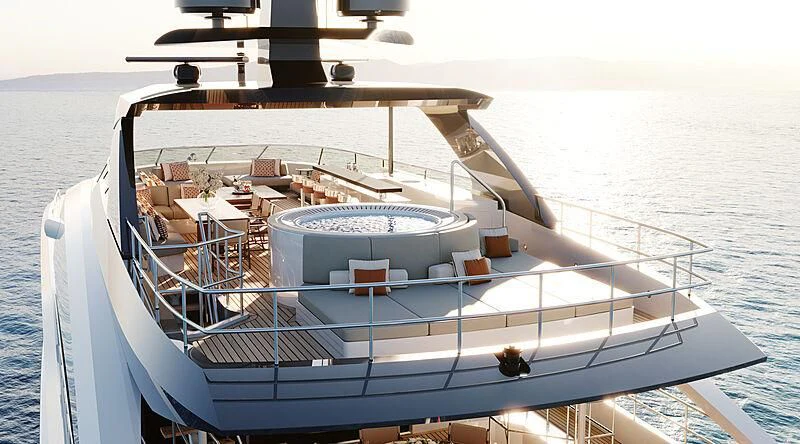 a boat on the water aboard INFINITY Yacht for Sale