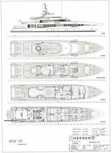diagram aboard INFINITY Yacht for Sale