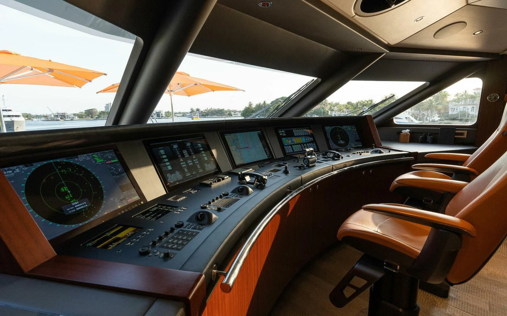 inside of a car aboard INFINITY Yacht for Sale