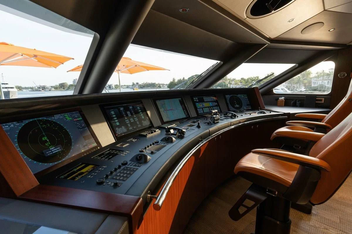 inside of a car aboard INFINITY Yacht for Sale