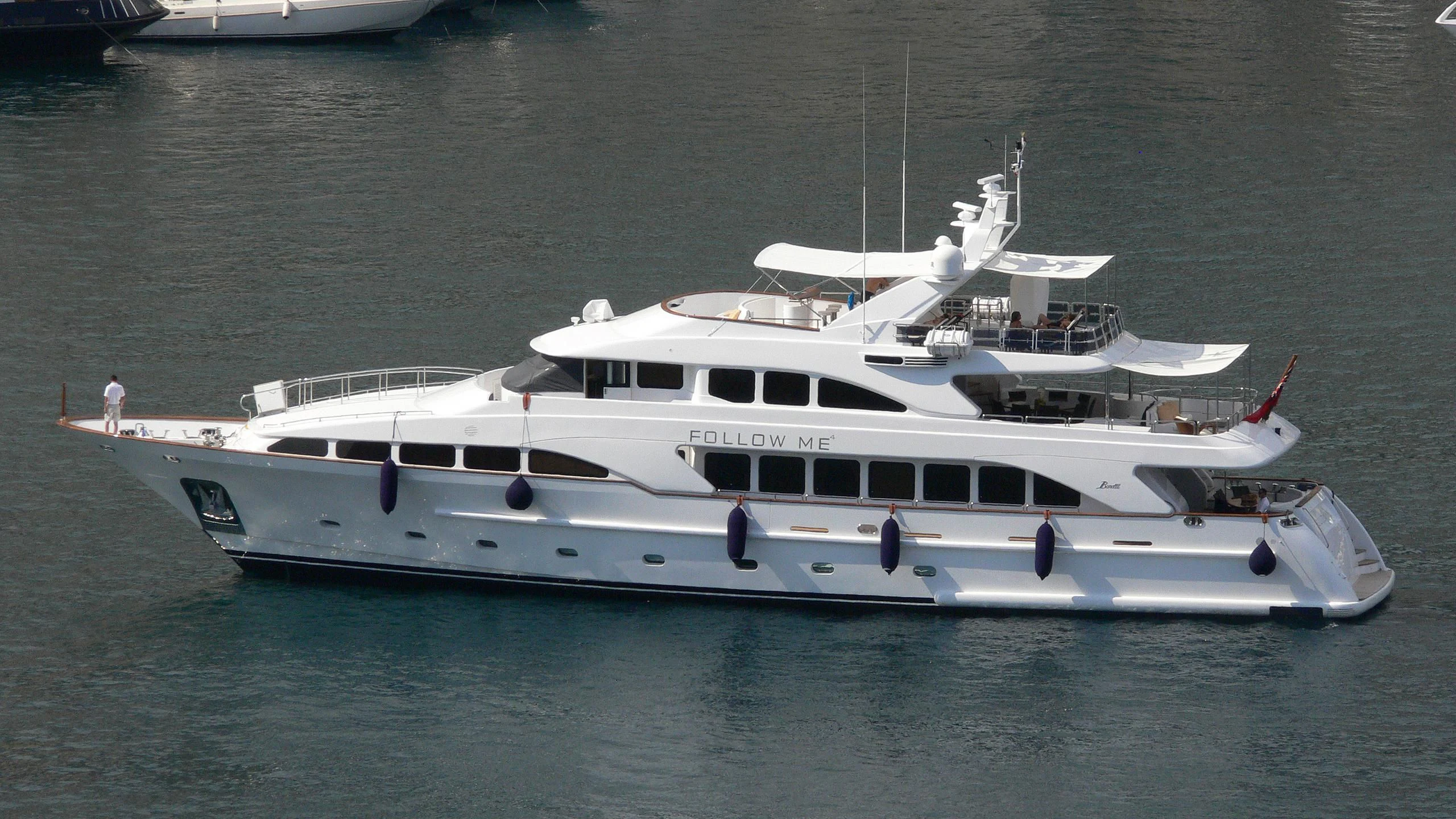 a boat on the water aboard HEAVEN CAN WAIT Yacht for Charter