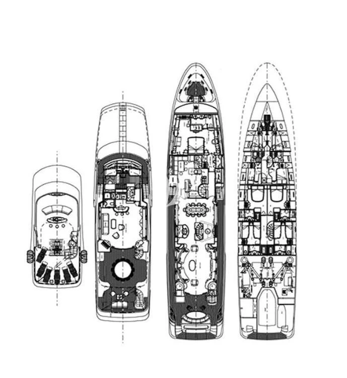 a group of skateboards aboard HEAVEN CAN WAIT Yacht for Charter