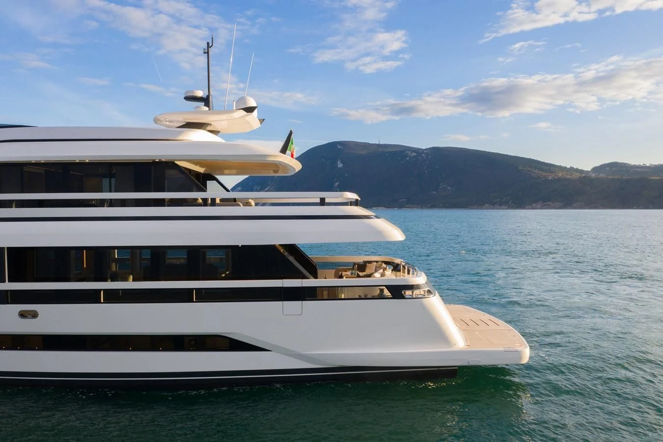 a white yacht on the water aboard X96 TRIPLEX HULL.4 Yacht for Sale