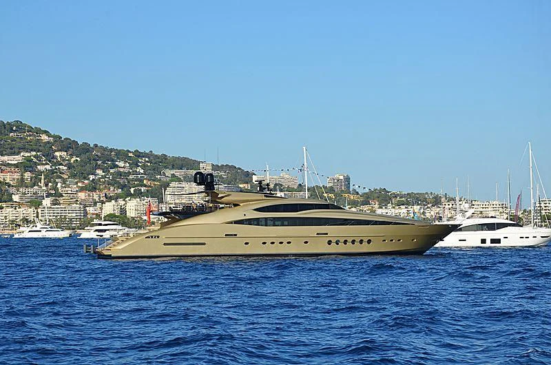 a large ship in the water aboard HOKULANI Yacht for Sale