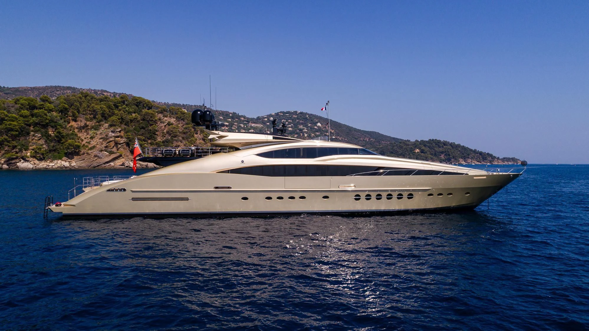 a white yacht on the water aboard HOKULANI Yacht for Sale