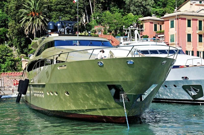 a boat is parked in the water aboard HOKULANI Yacht for Sale