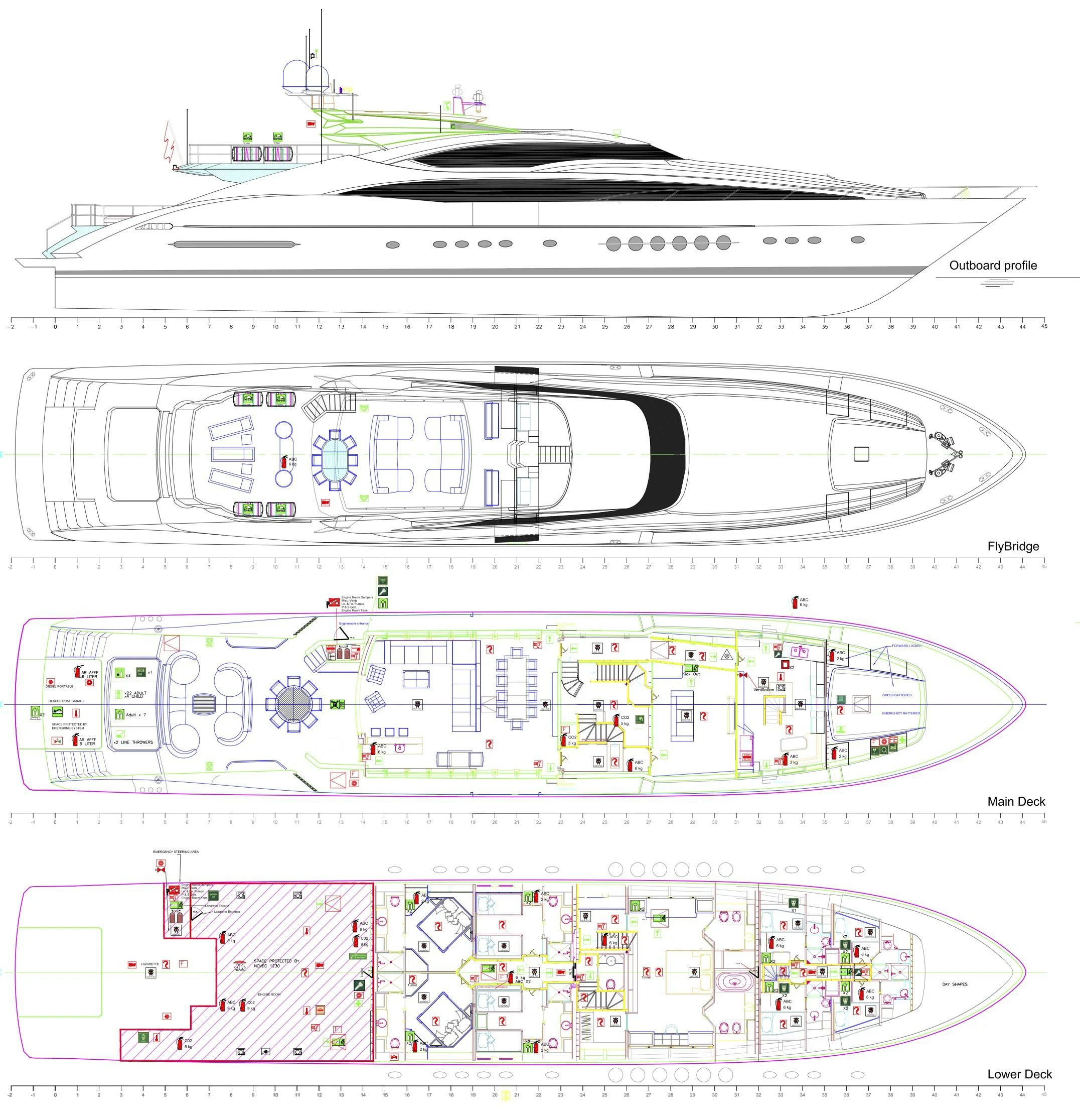 diagram aboard HOKULANI Yacht for Sale