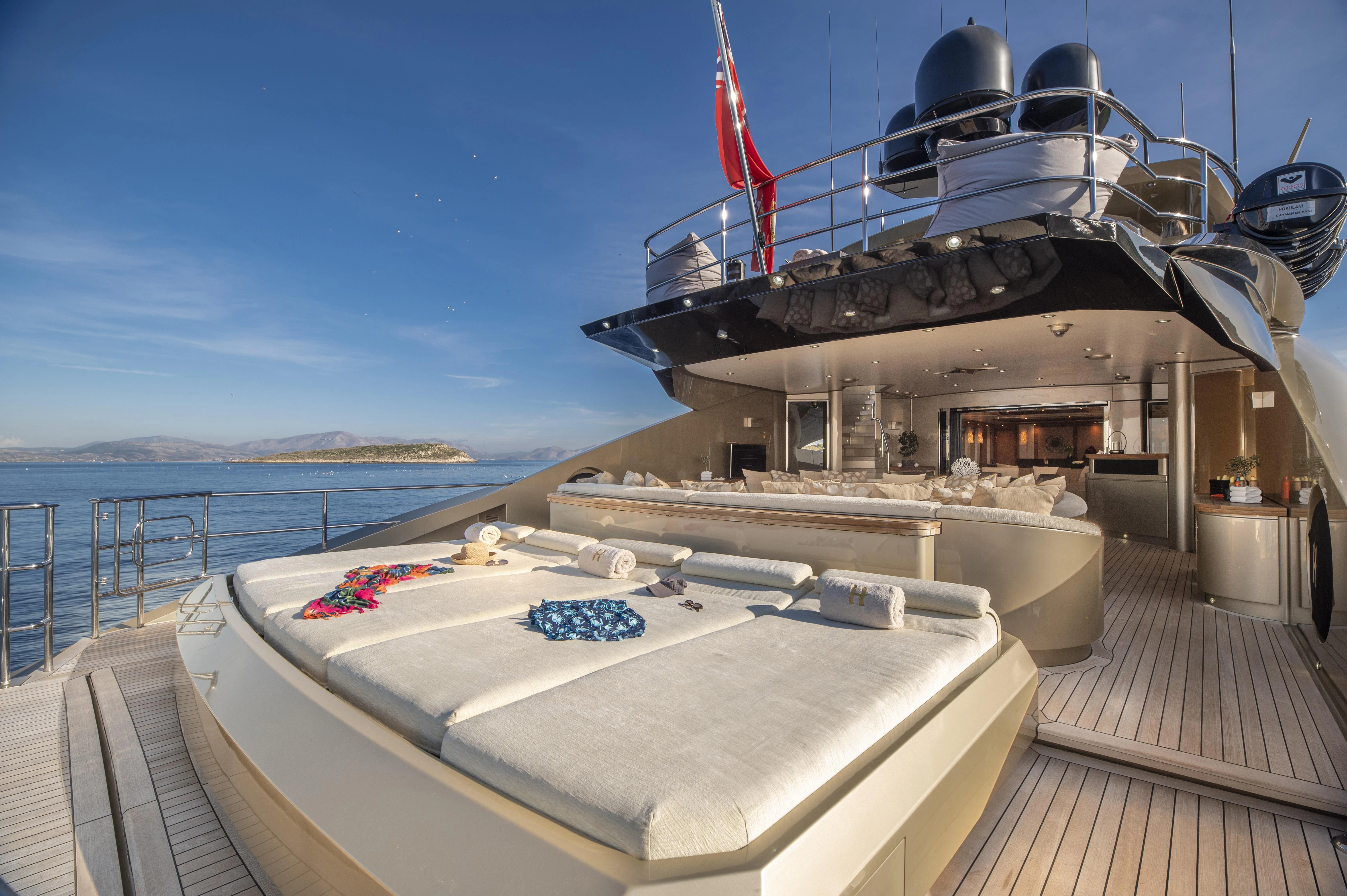 a boat on a dock aboard HOKULANI Yacht for Sale