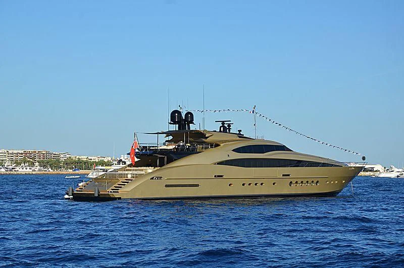 a large boat in the water aboard HOKULANI Yacht for Sale