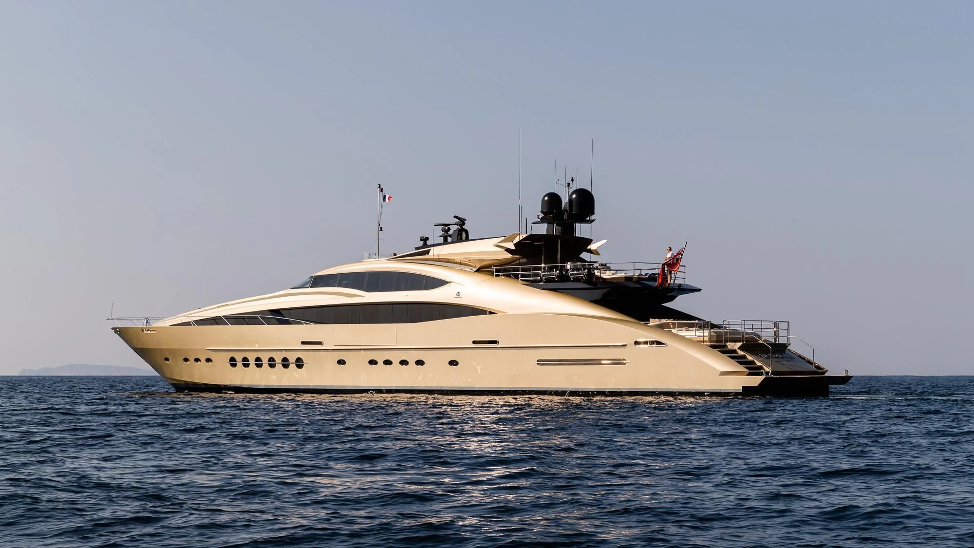 a white yacht in the water aboard HOKULANI Yacht for Sale