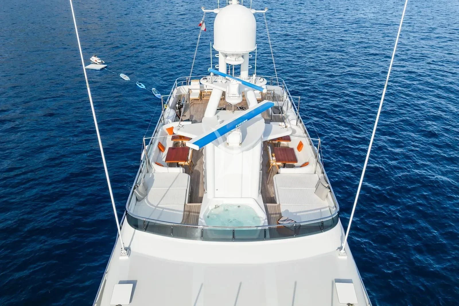 a boat on the water aboard TE MANU Yacht for Charter