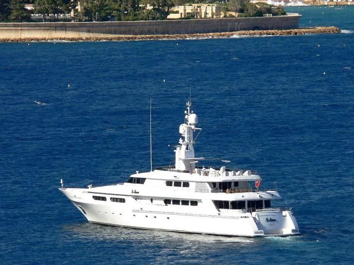 a white boat in the water aboard TE MANU Yacht for Charter