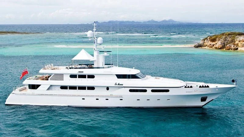 a white yacht in the water aboard TE MANU Yacht for Charter
