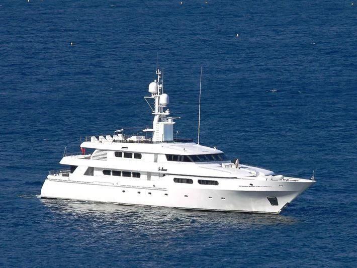 a white boat in the water aboard TE MANU Yacht for Charter