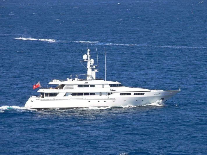 a white boat in the water aboard TE MANU Yacht for Charter