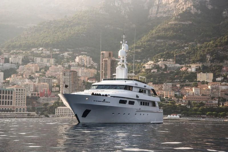 a white yacht in the water aboard TE MANU Yacht for Charter
