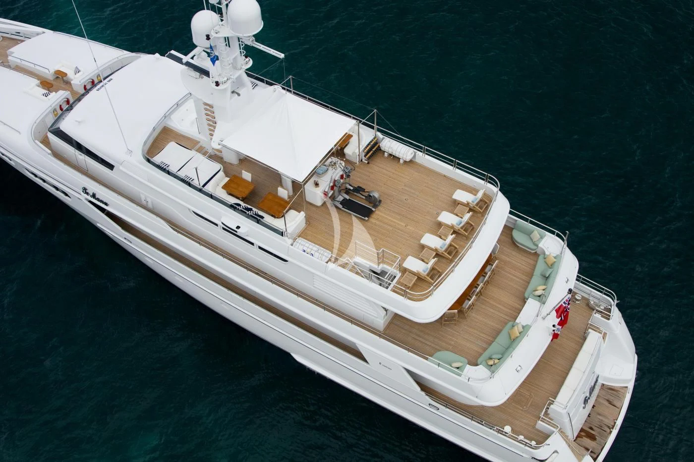 a white yacht on the water aboard TE MANU Yacht for Charter