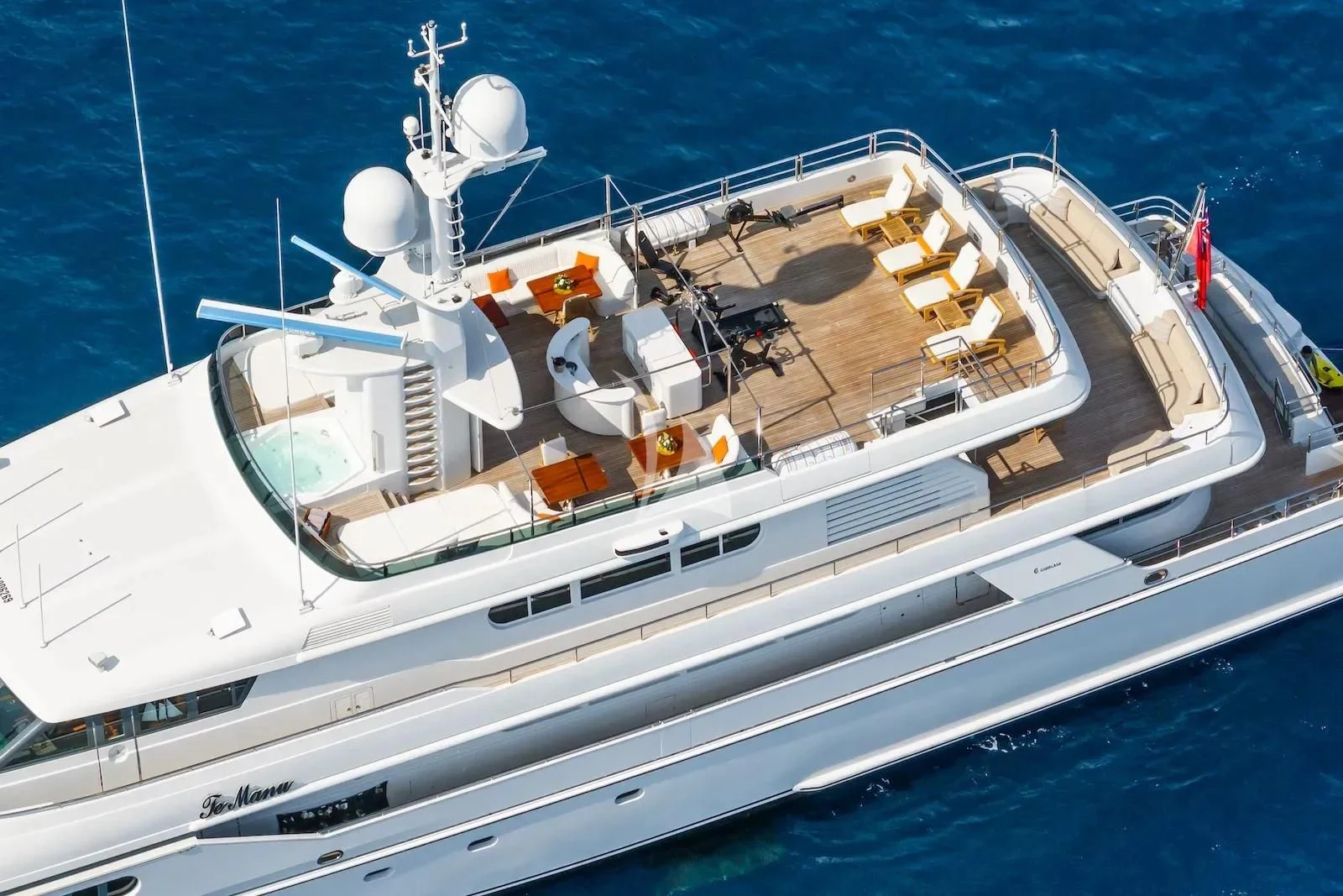 a large white boat aboard TE MANU Yacht for Charter