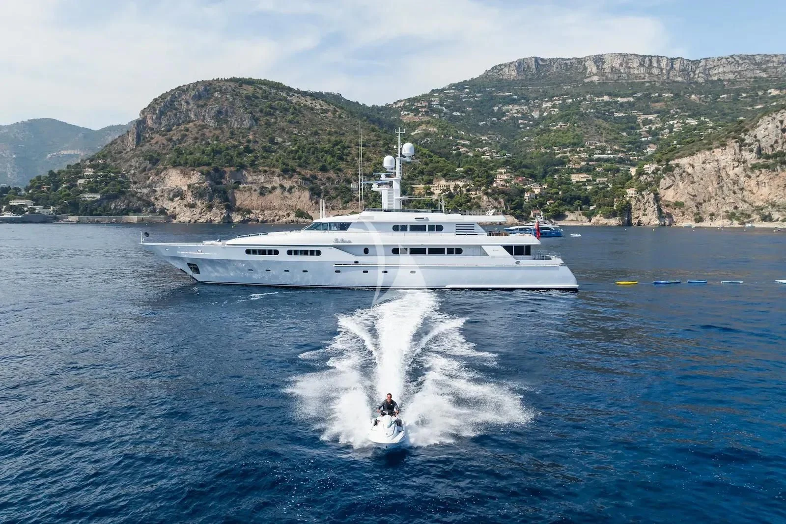 a boat on the water aboard TE MANU Yacht for Charter